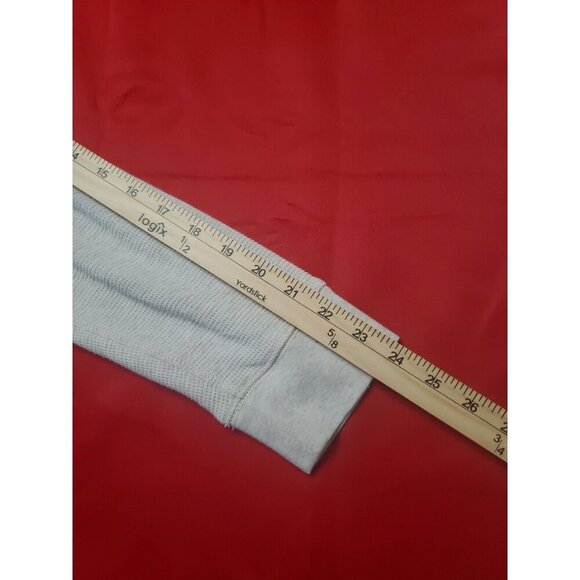 American Eagle Long Sleeve Waffle Crew Neck Thermal Light Gray Logo Men’s Large - Picture 5 of 9